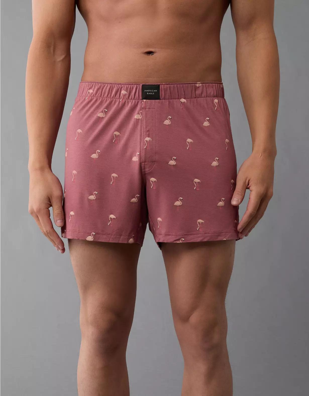 AEO Men's Flamingos Slim Knit Ultra Soft Boxer Short Product Image