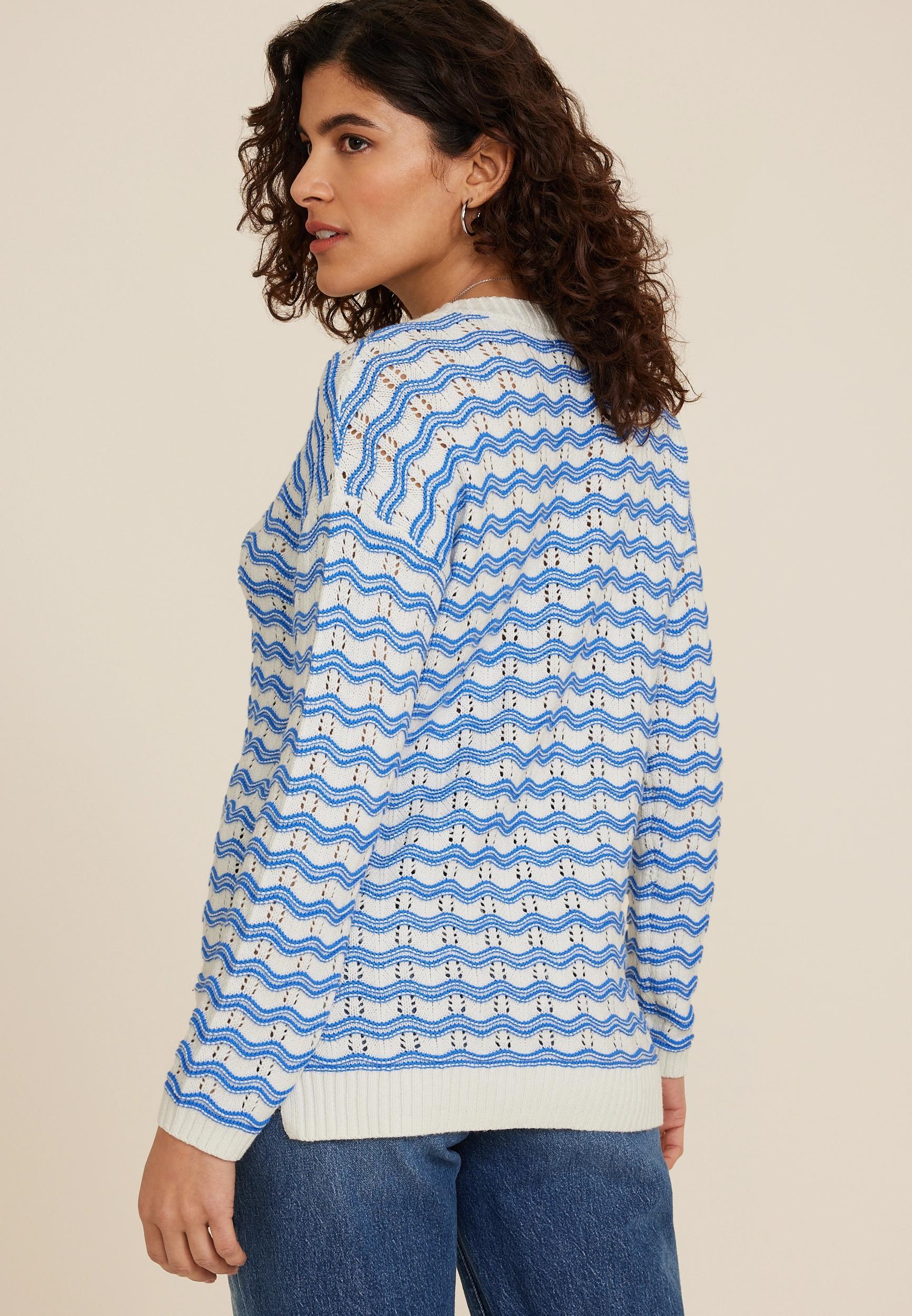 Wavy Striped Sweater Product Image