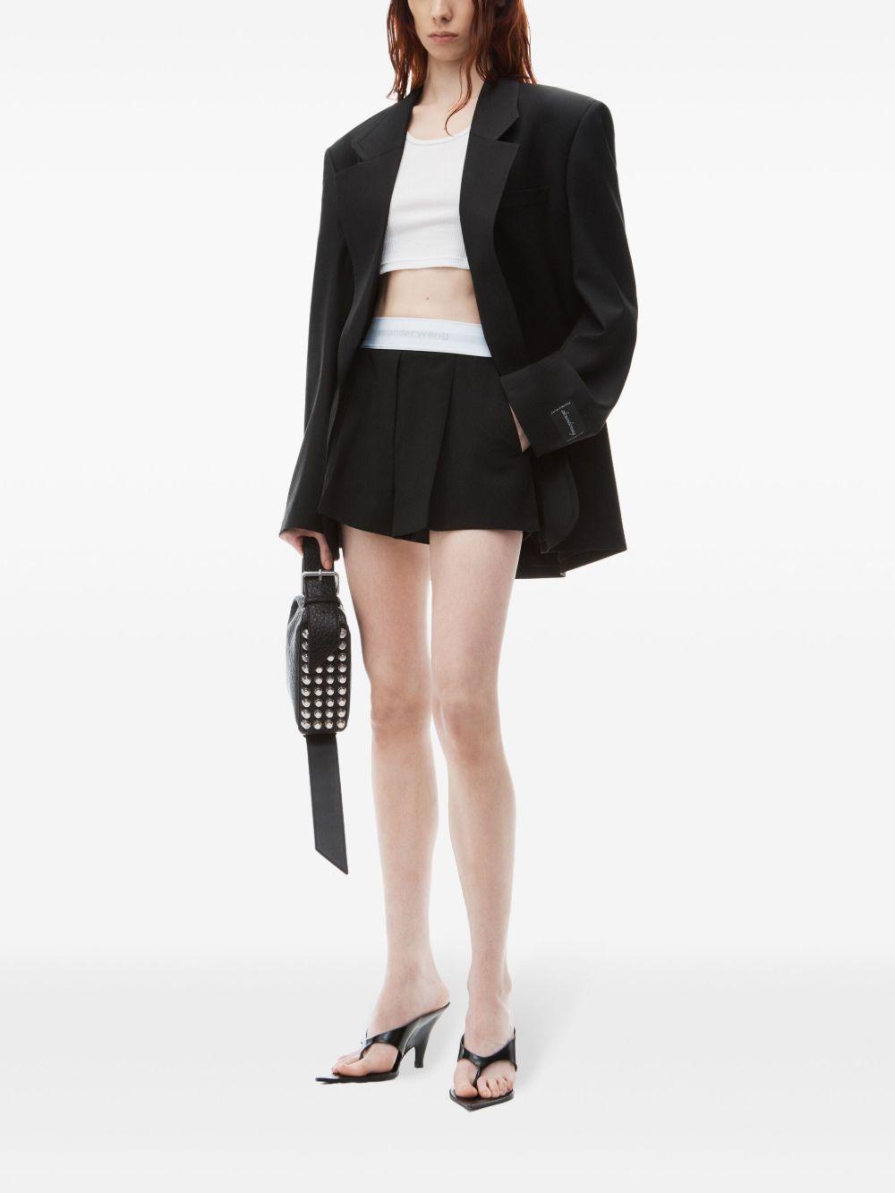 logo-waistband pleated shorts Product Image