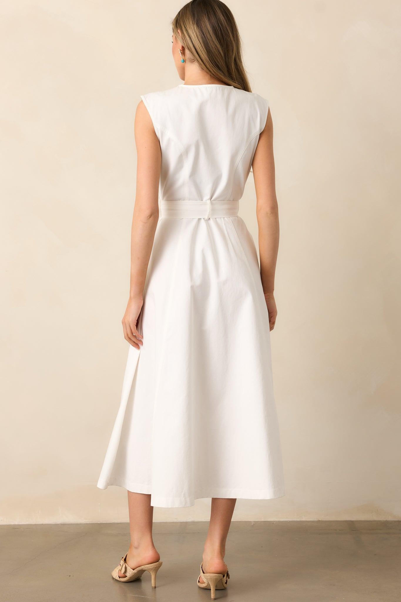 Lily Petal White Denim Zip Up Maxi Dress Product Image