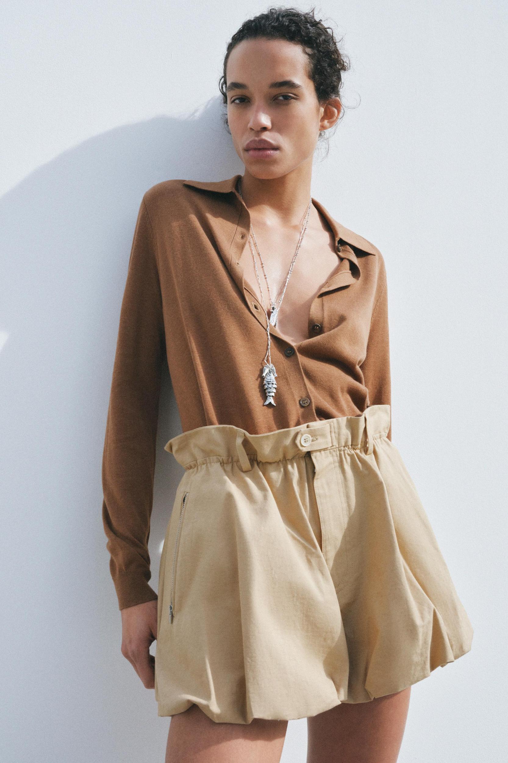 PLAIN POLO COLLAR CARDIGAN Product Image