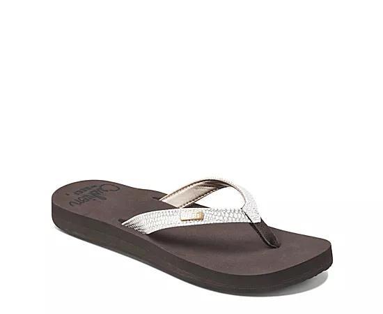 REEF Star Cushion Sassy Women's Flip Flop Sandals, Size: 9, Brown White Product Image