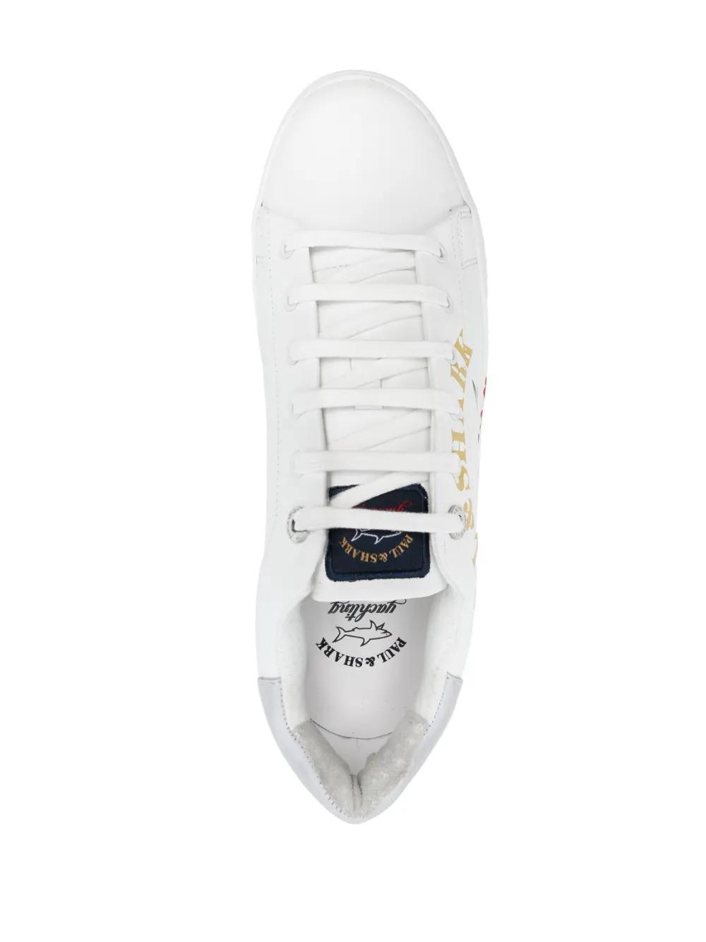 logo-print leather low-top sneakers Product Image