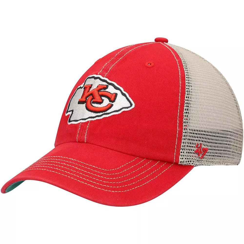 Men's '47 Red/Natural Kansas City Chiefs Trawler Trucker Clean Up Snapback Hat Product Image