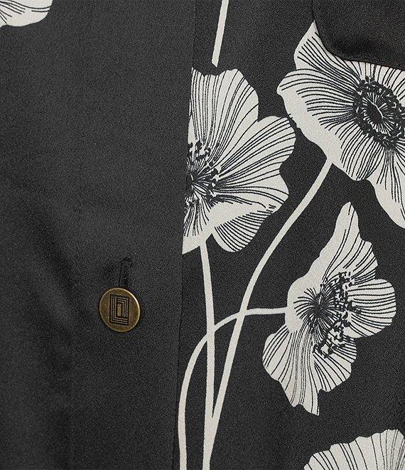KARL LAGERFELD PARIS Coordinating Satin Crepe Floral Print Point Collar Sleeveless Shirt Product Image