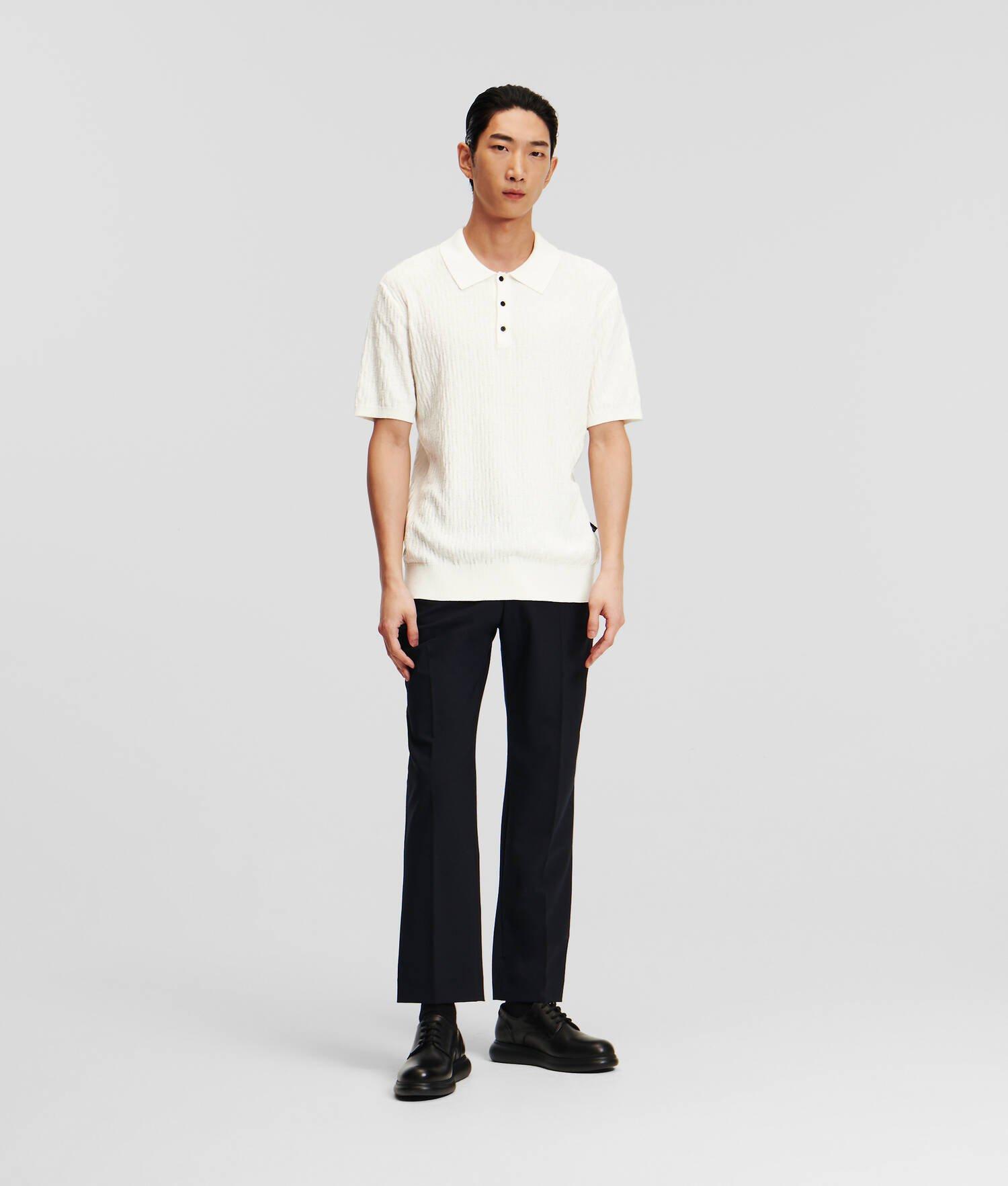KL MONOGRAM KNITTED POLO SHIRT Product Image