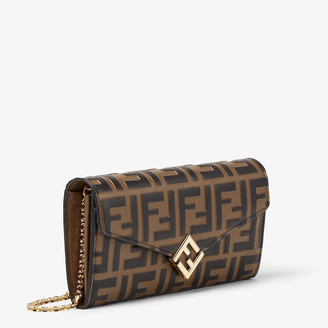FF Diamonds Continental With ChainBrown and black FF leather wallet Product Image