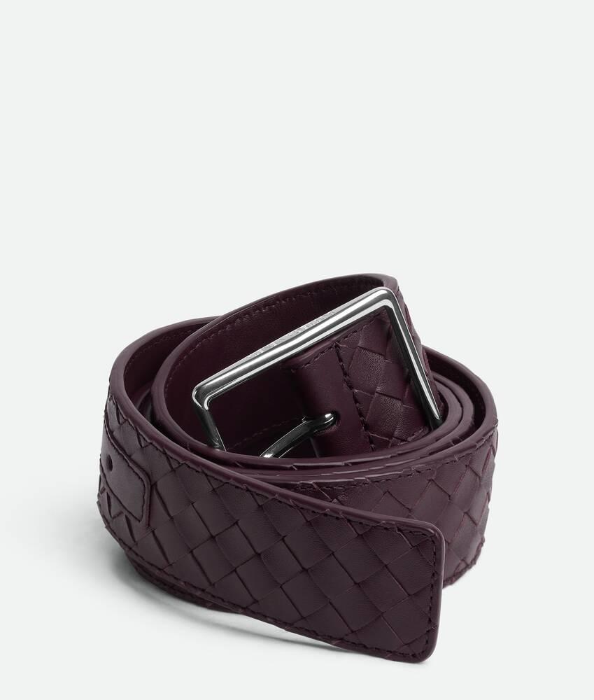 Men's Intrecciato Piccolo Belt in Dark barolo Product Image