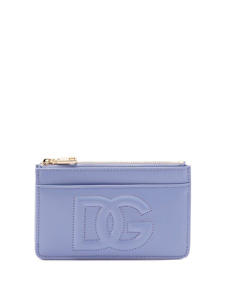 DOLCE & GABBANA Logo Embossed Zipped Wallet In Blue Product Image