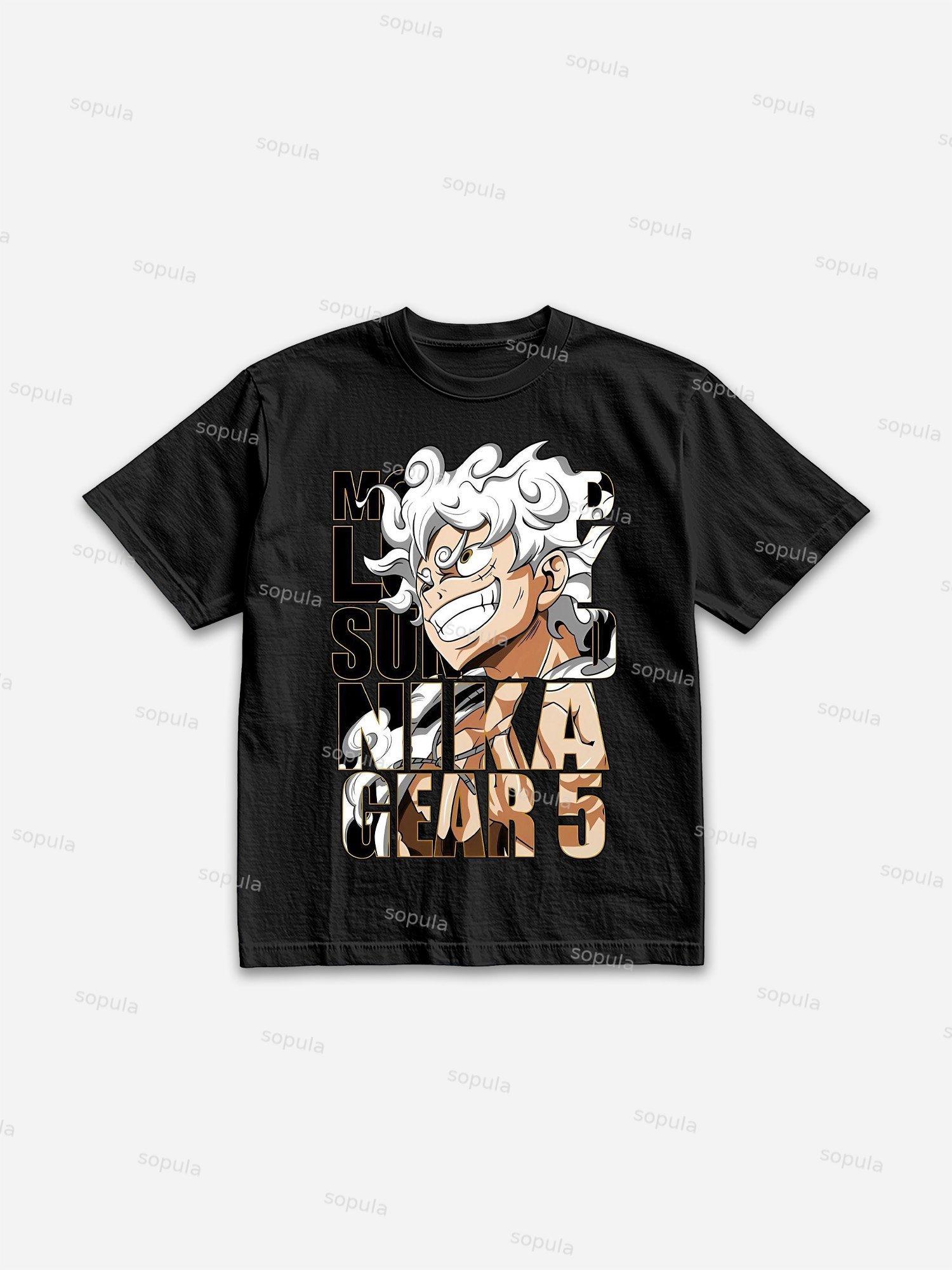 Men's Anime Characters Graphic Cotton T-shirt Product Image