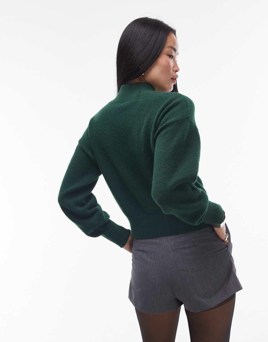 & Other Stories crew neck sweater in green  Product Image