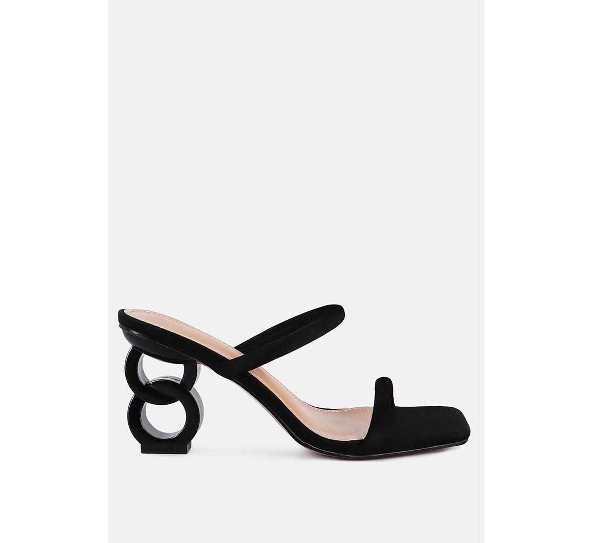 London Rag Downtown Women's Stacked Circle Heel Slides, Size: 6, Brown Product Image