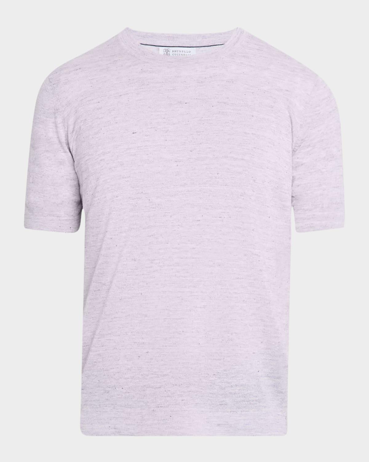 Mens Linen and Cotton Heathered Crewneck T-Shirt Product Image