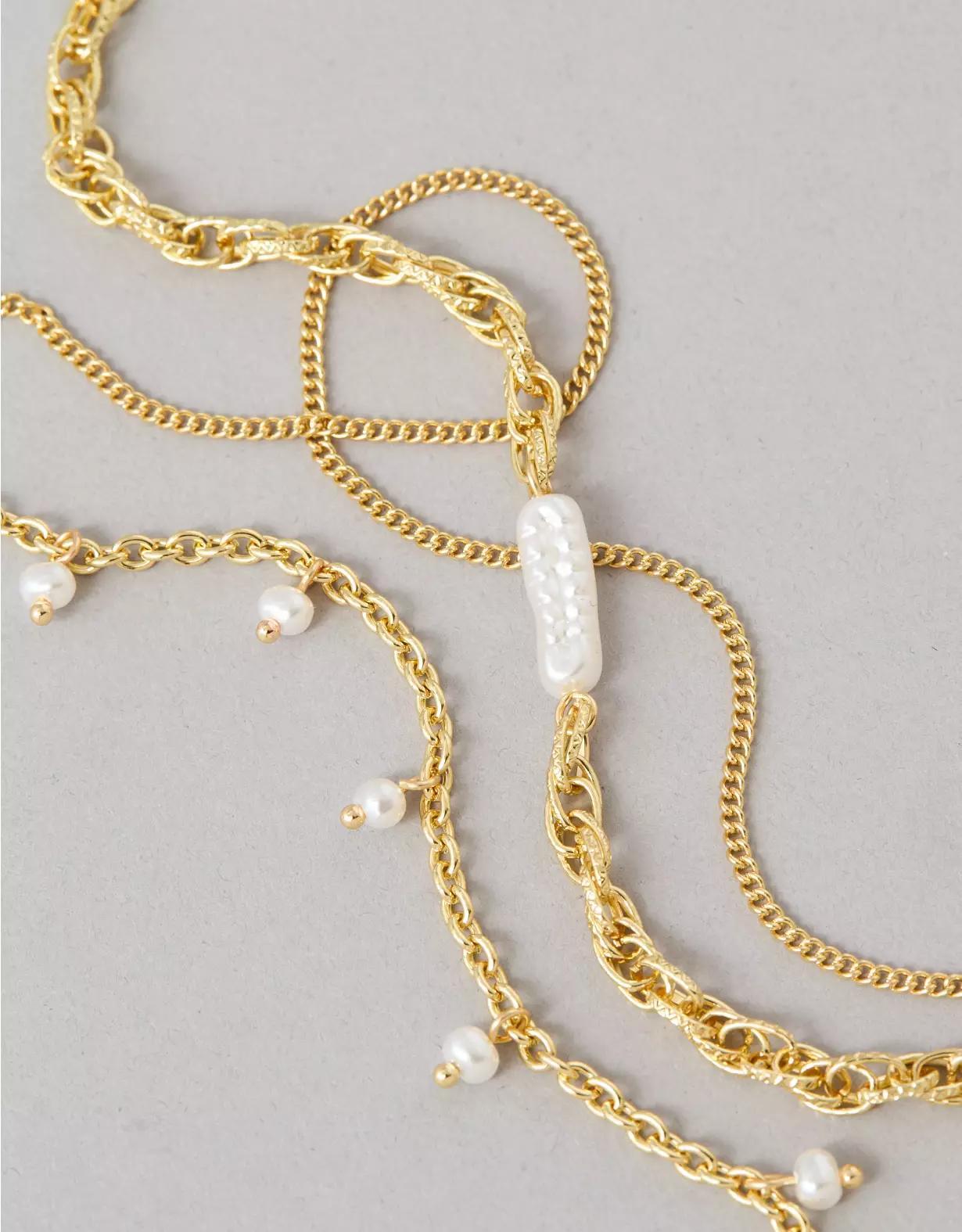 AEO Pearl Anklet 3-Pack Product Image