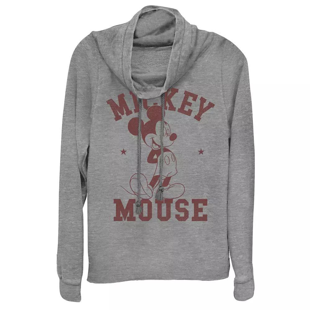 Disney's Mickey Mouse 1928 Juniors' Cowlneck Graphic Lightweight Long Sleeve, Girl's, Size: Large, Gray Grey Product Image