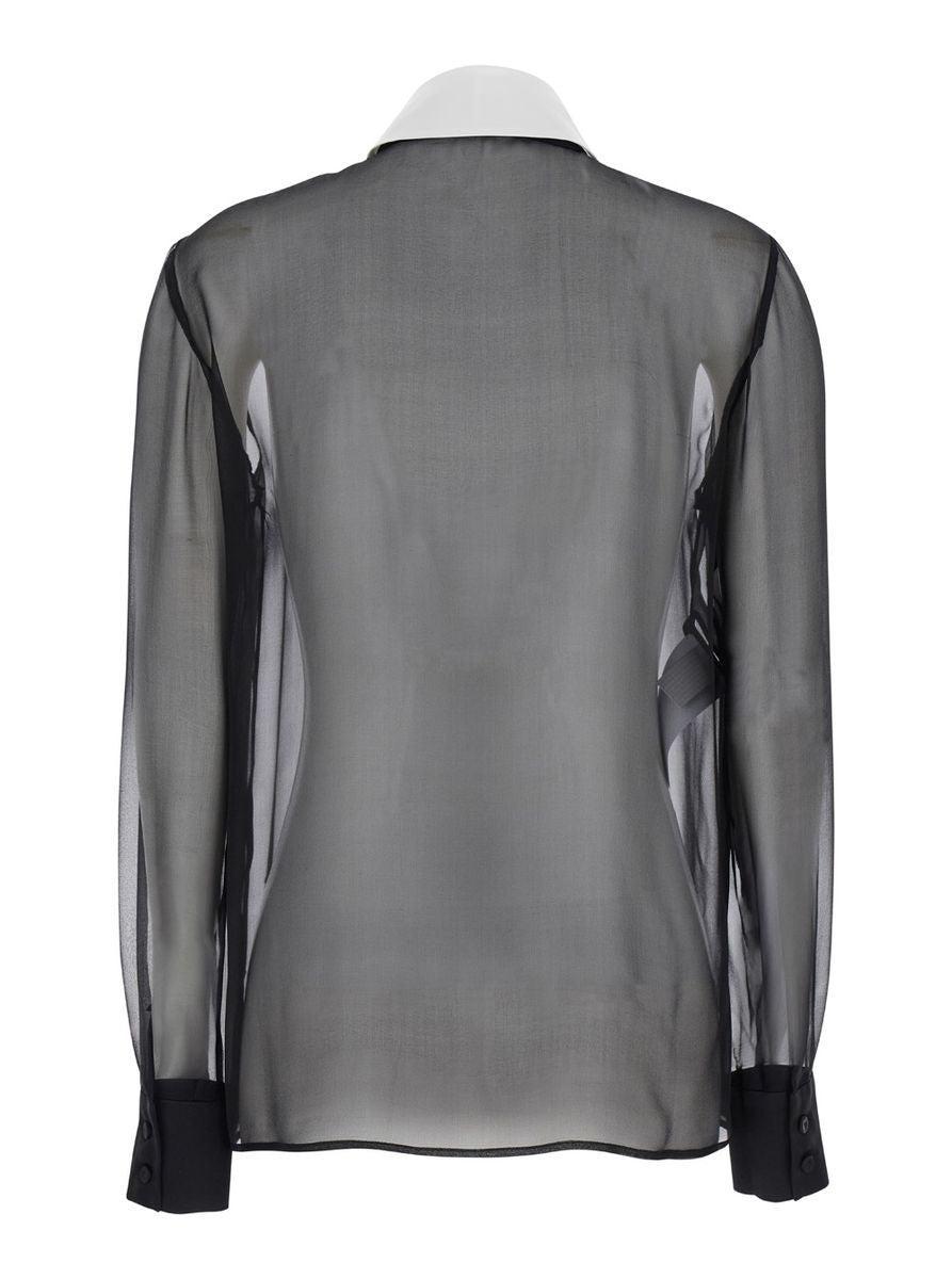 ALBERTA FERRETTI Ruffles Plastron Shirt In Multicolor Product Image