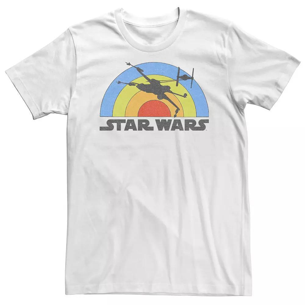 Big & Tall Star Wars X-Wing Rainbow Silhouette Tee, Men's, Size: XXL Tall, White Product Image