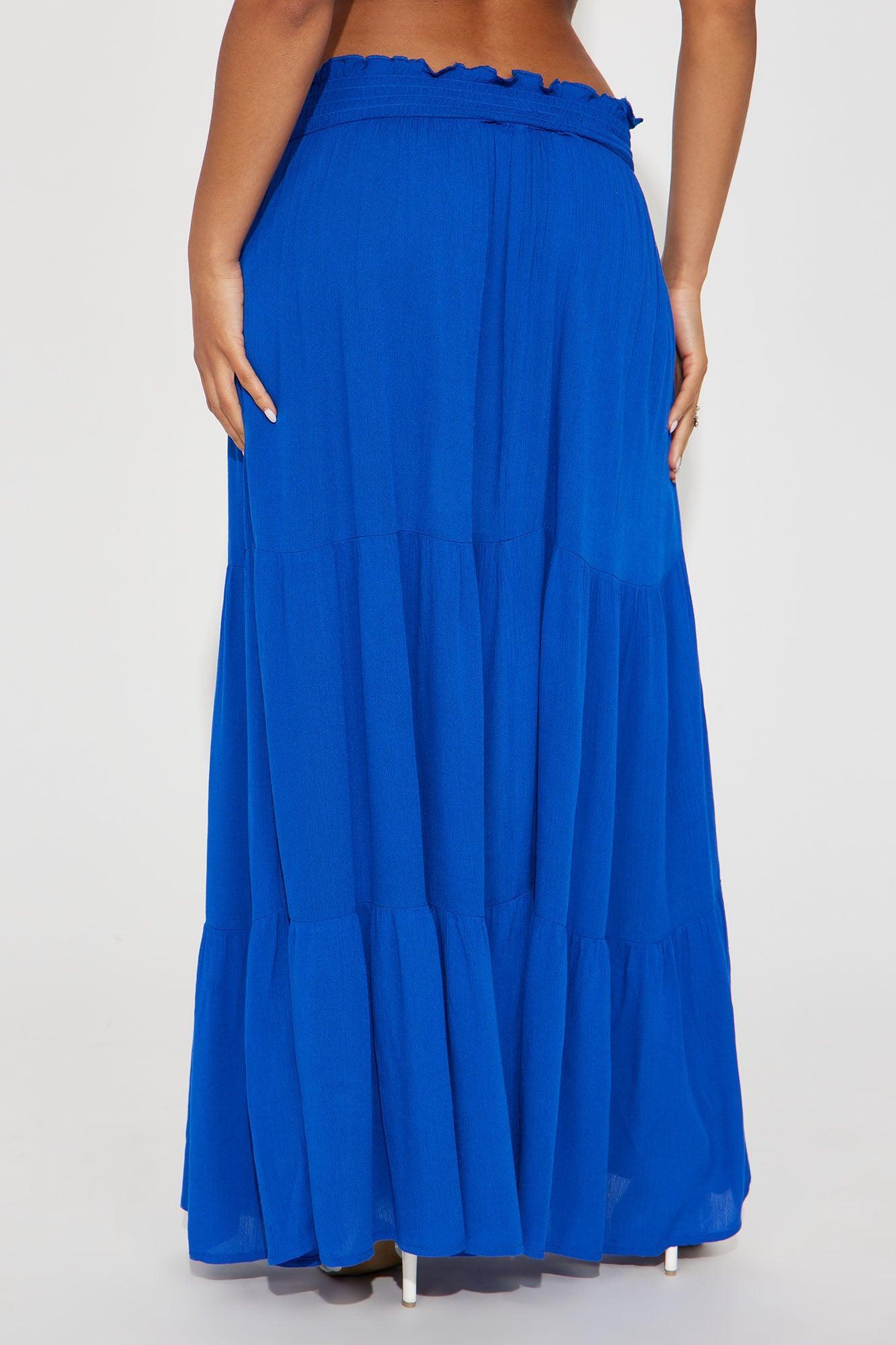 Venice Tiered Gauze Maxi Skirt - Royal Product Image