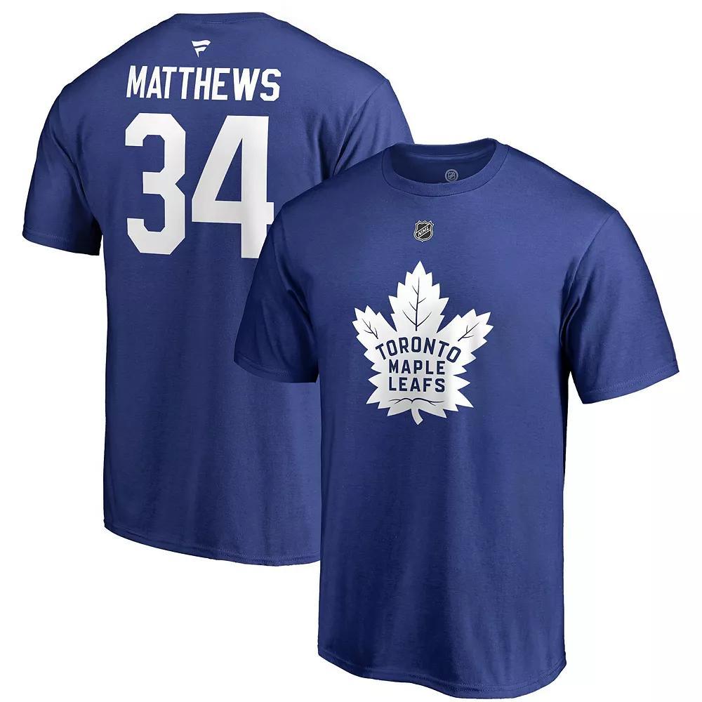 Men's Fanatics Branded Auston Matthews Blue Toronto Maple Leafs Team Authentic Stack Name & Number T-Shirt, Size: Small, Mpl Blue Product Image