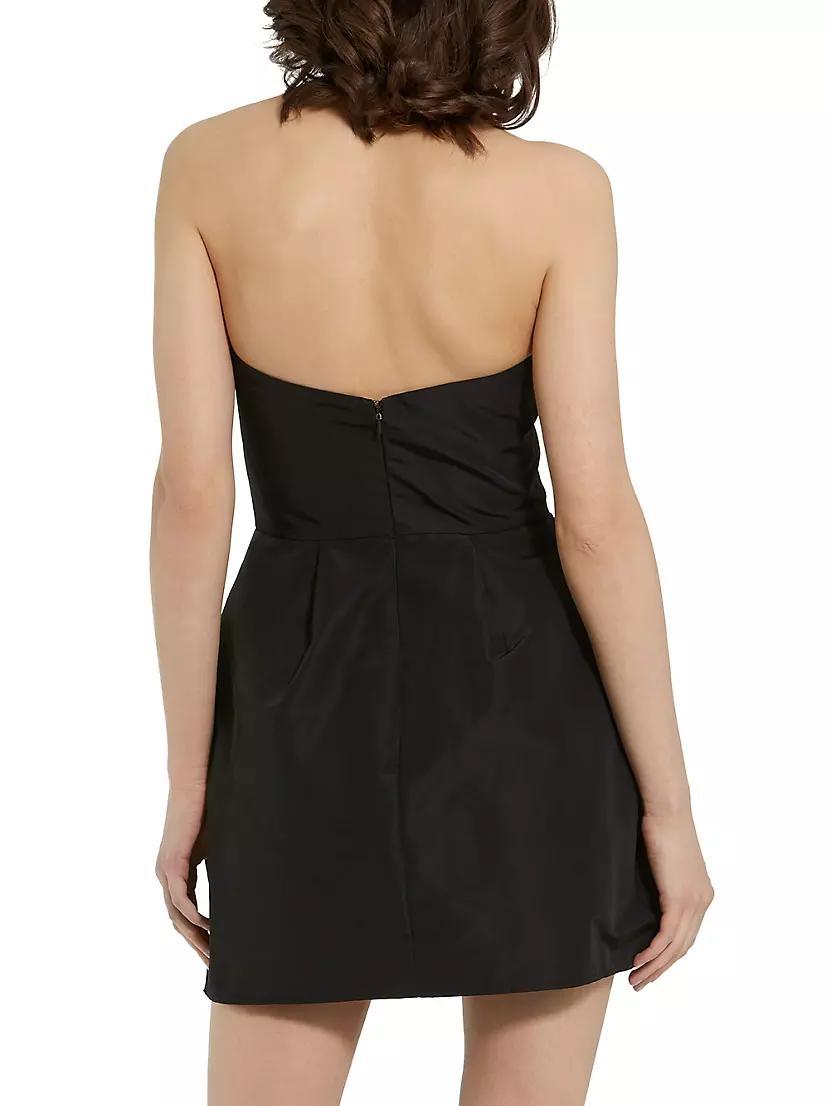 Womens Floral Appliqu Faille Strapless A-Line Minidress Product Image