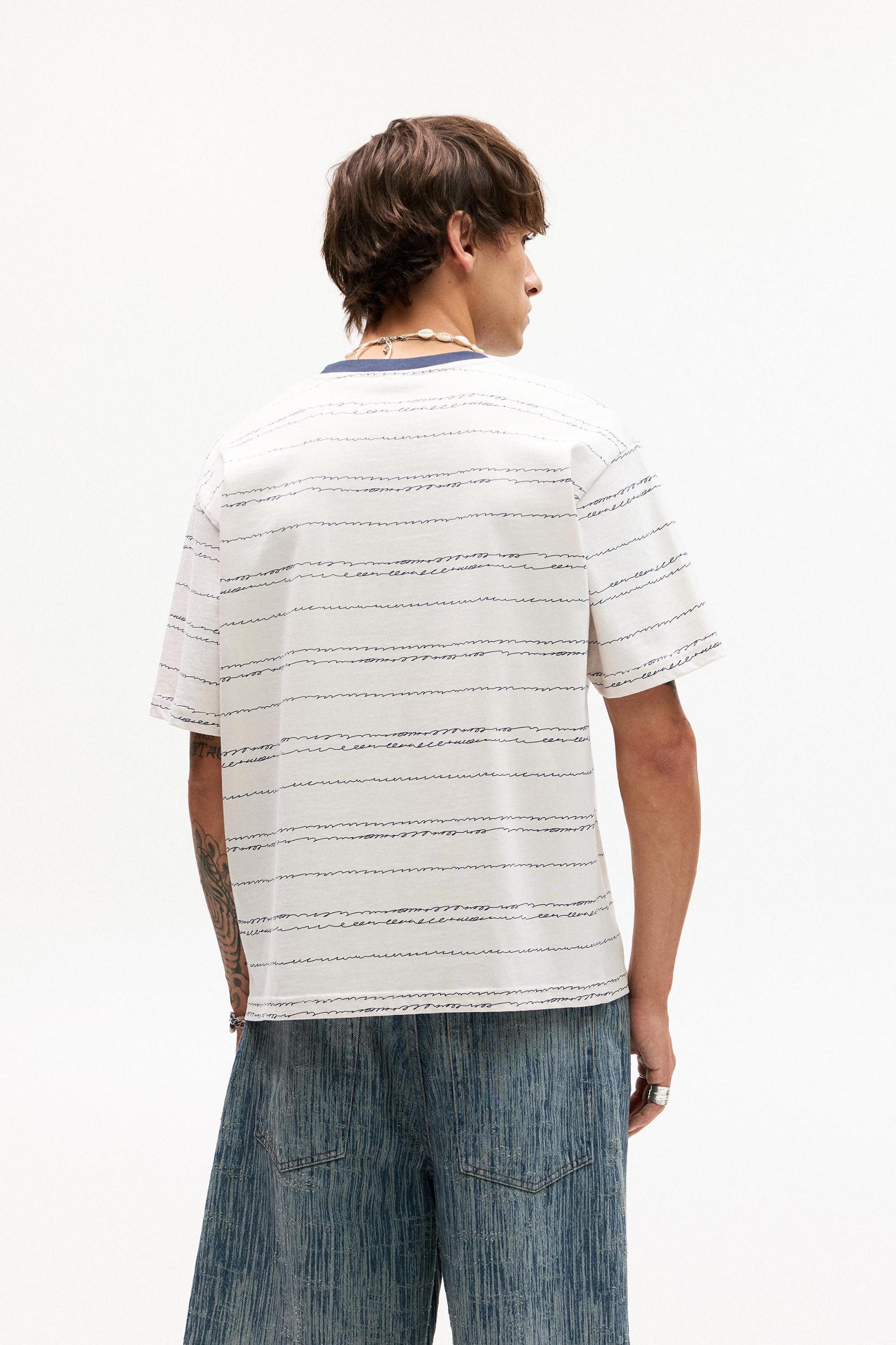 Striped T-shirt with contrast collar Product Image