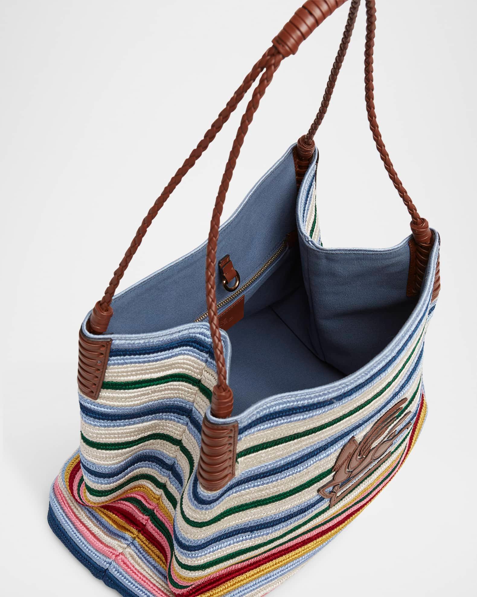Libra Striped Shopping Shoulder Bag Product Image