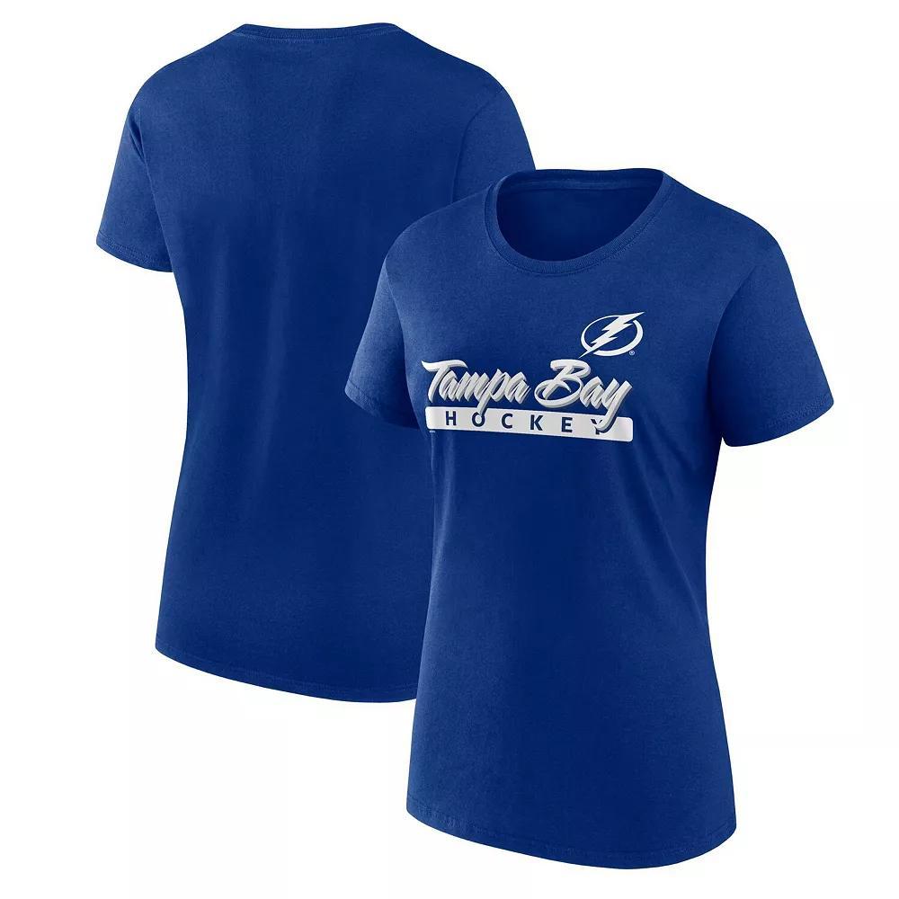 Women's Fanatics Blue Tampa Bay Lightning Risk Cotton T-Shirt, Size: Small, Lgh Blue Product Image