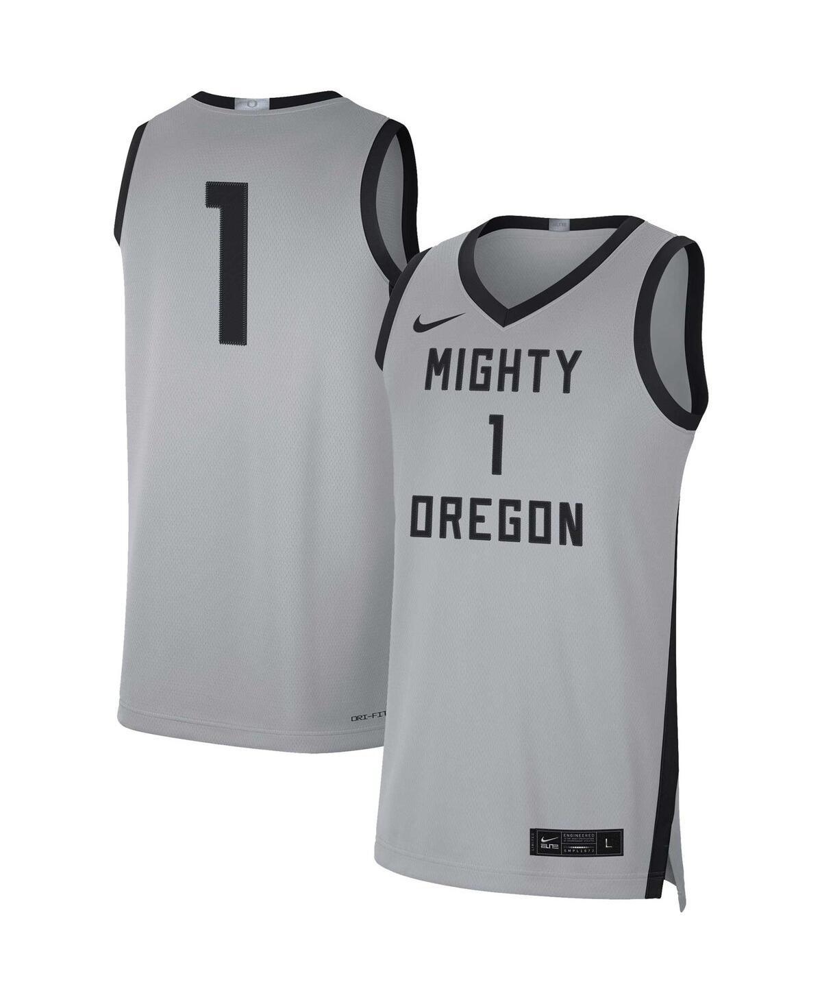Men's Nike #1 Gray/Black Oregon Ducks Limited Basketball Jersey, Size: Large, Grey Product Image
