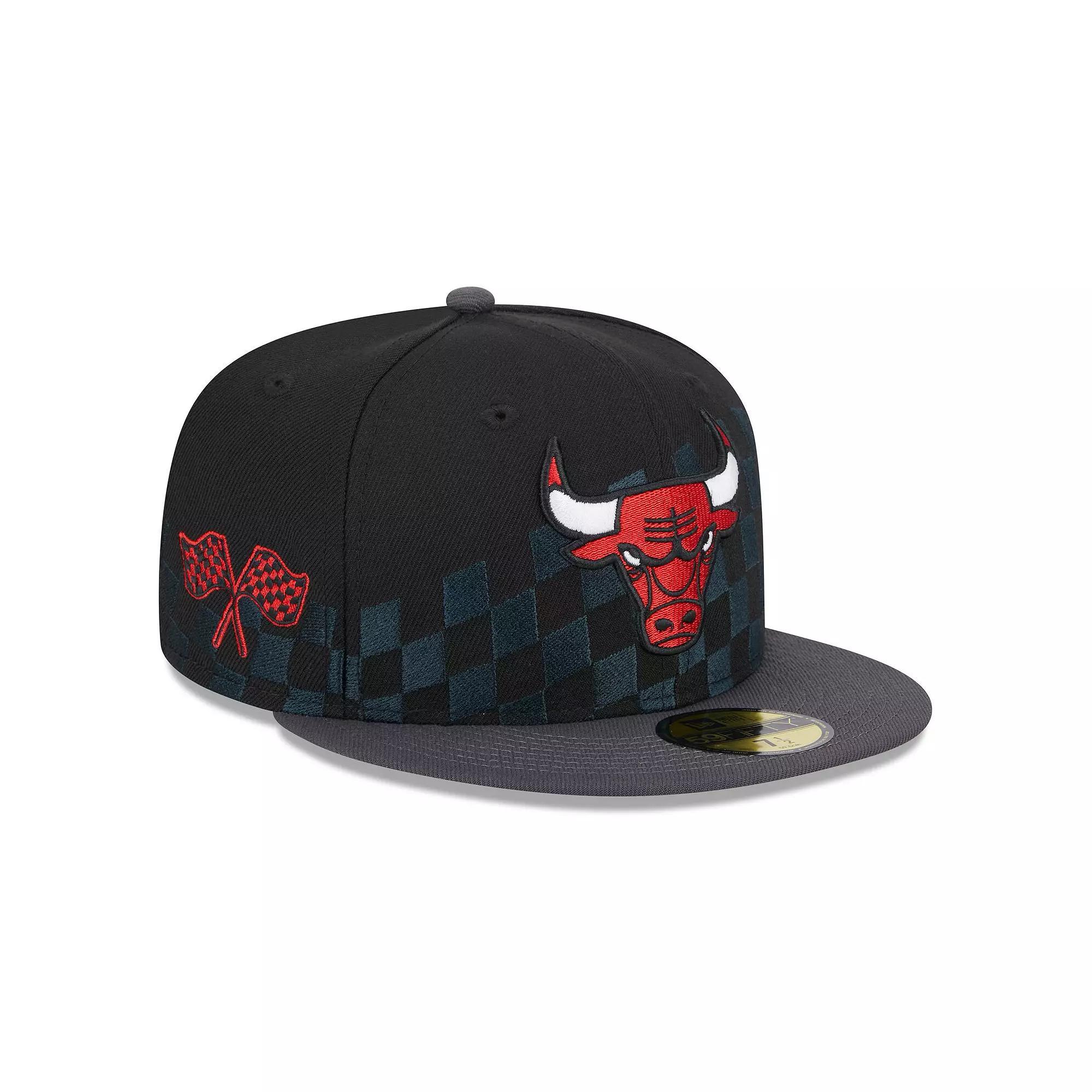 Men's New Era Black Chicago Bulls 2024 NBA All-Star Game Rally Drive Checkerboard 59FIFTY Crown Fitted Hat, Size: 7 1/4 Product Image