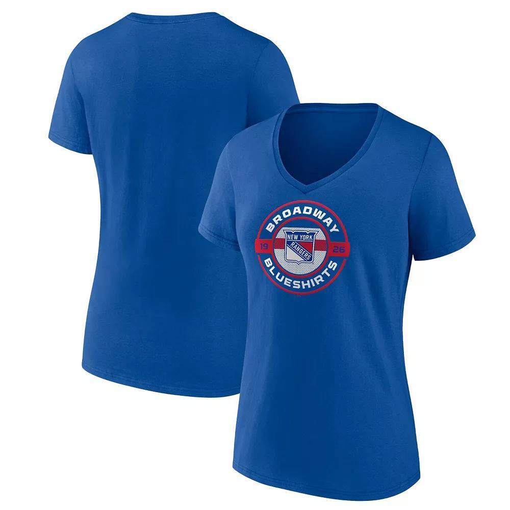 Women's Fanatics Blue New York Rangers Local A V-Neck T-Shirt, Size: XL, Ran Blue Product Image