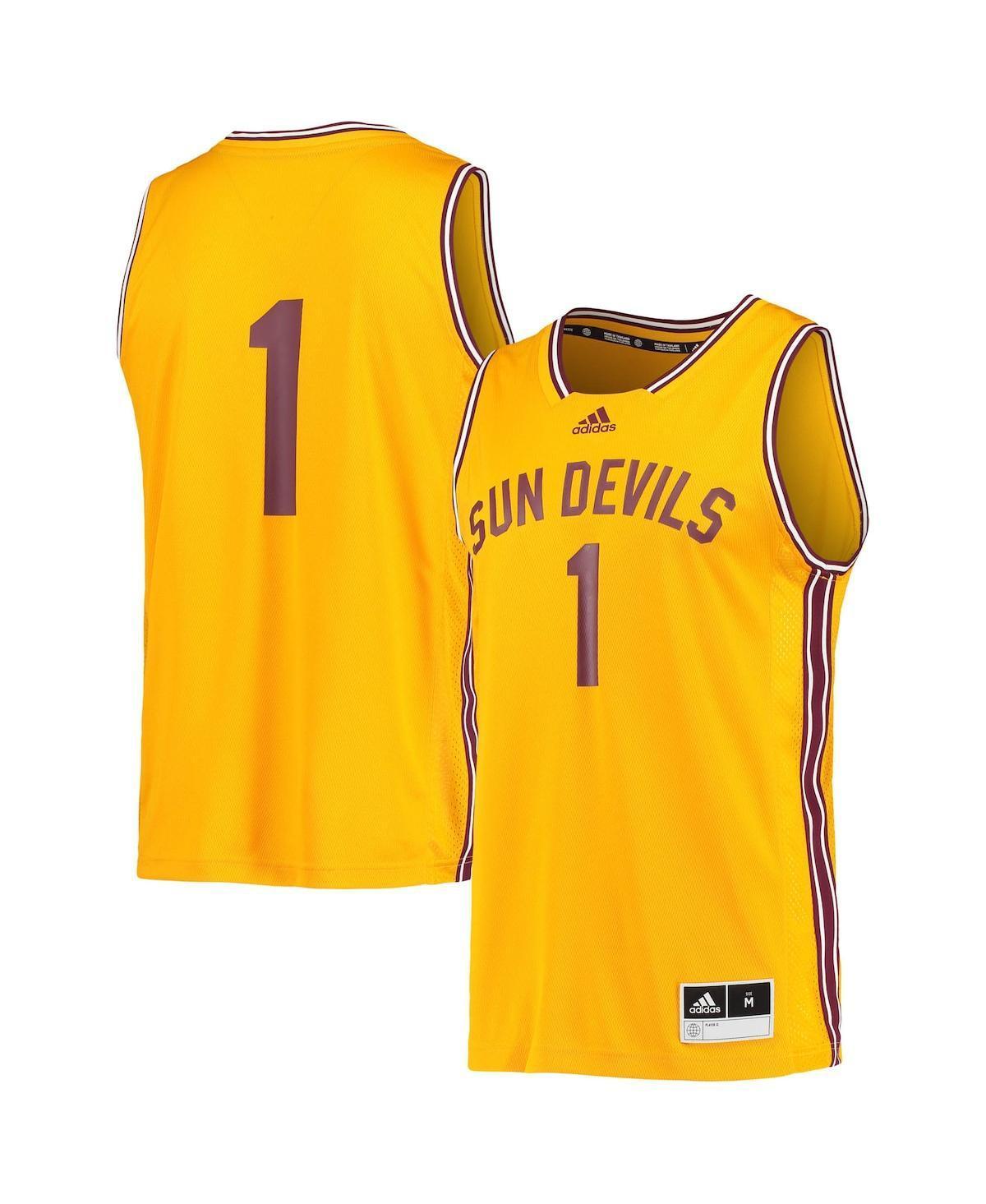 Men's adidas #1 Gold Arizona State Sun Devils Reverse Retro Jersey, Size: XL Product Image