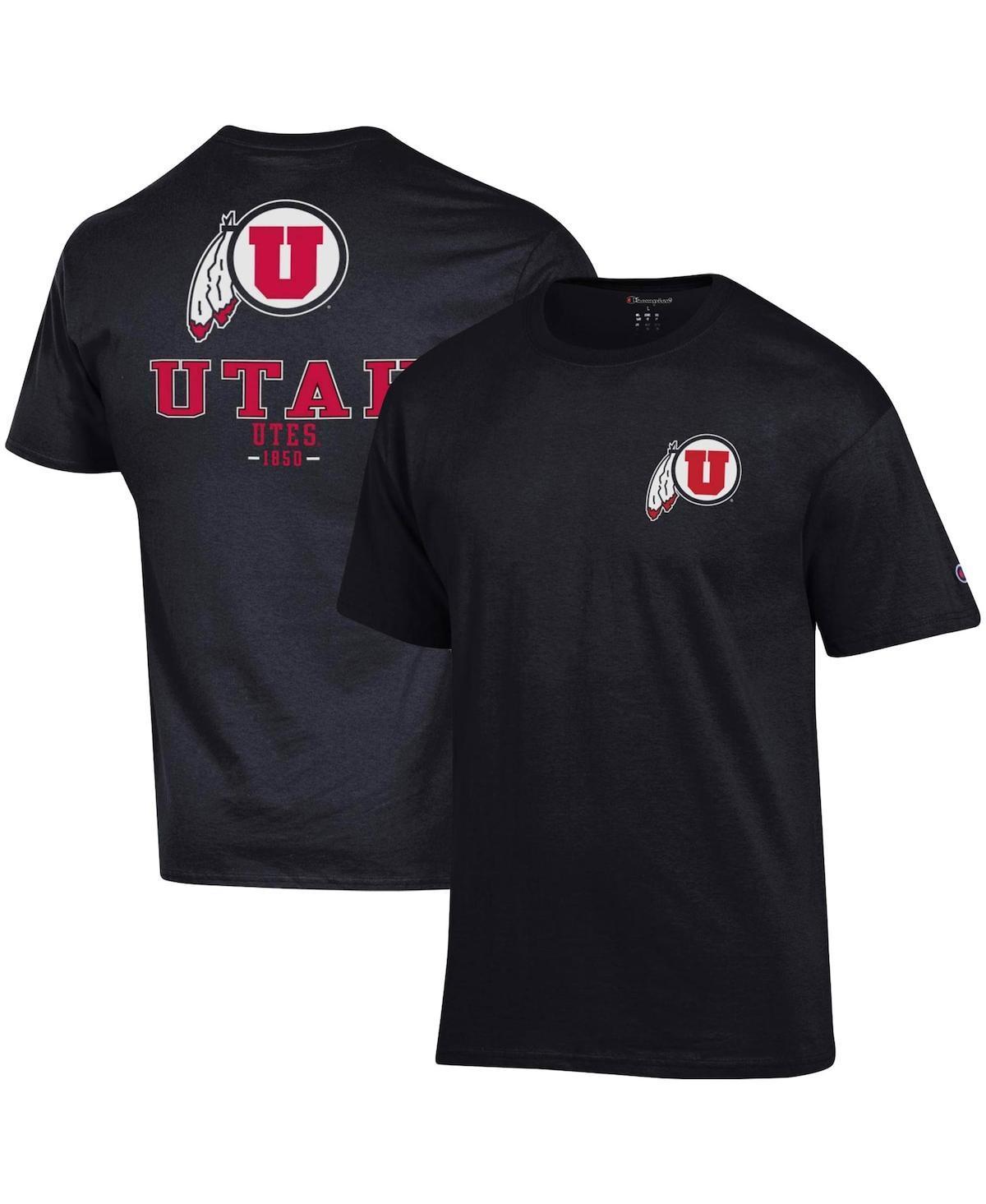 Men's Champion Black Utah Utes Stack 2-Hit T-Shirt, Size: Small, Ute Black Product Image
