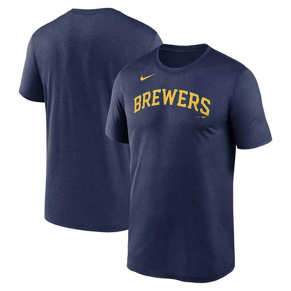 Men's Nike Navy Milwaukee Brewers New Legend Wordmark T-Shirt, Size: Medium, Blue Product Image