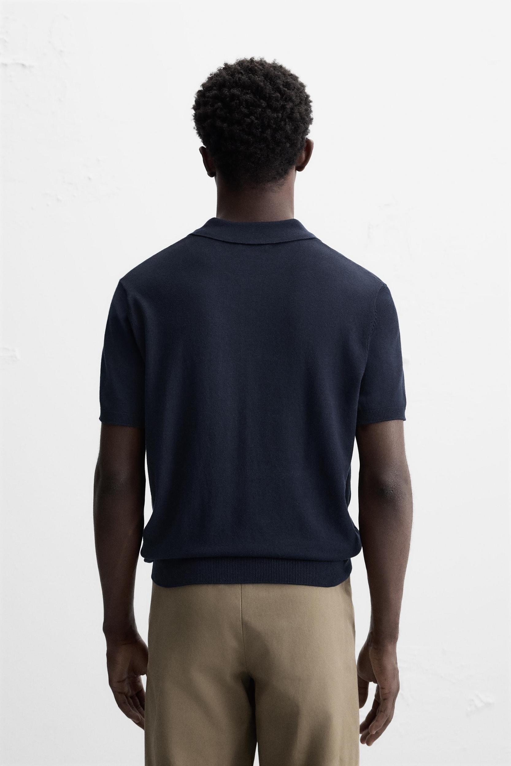 VISCOSE BLEND KNIT POLO SHIRT Product Image