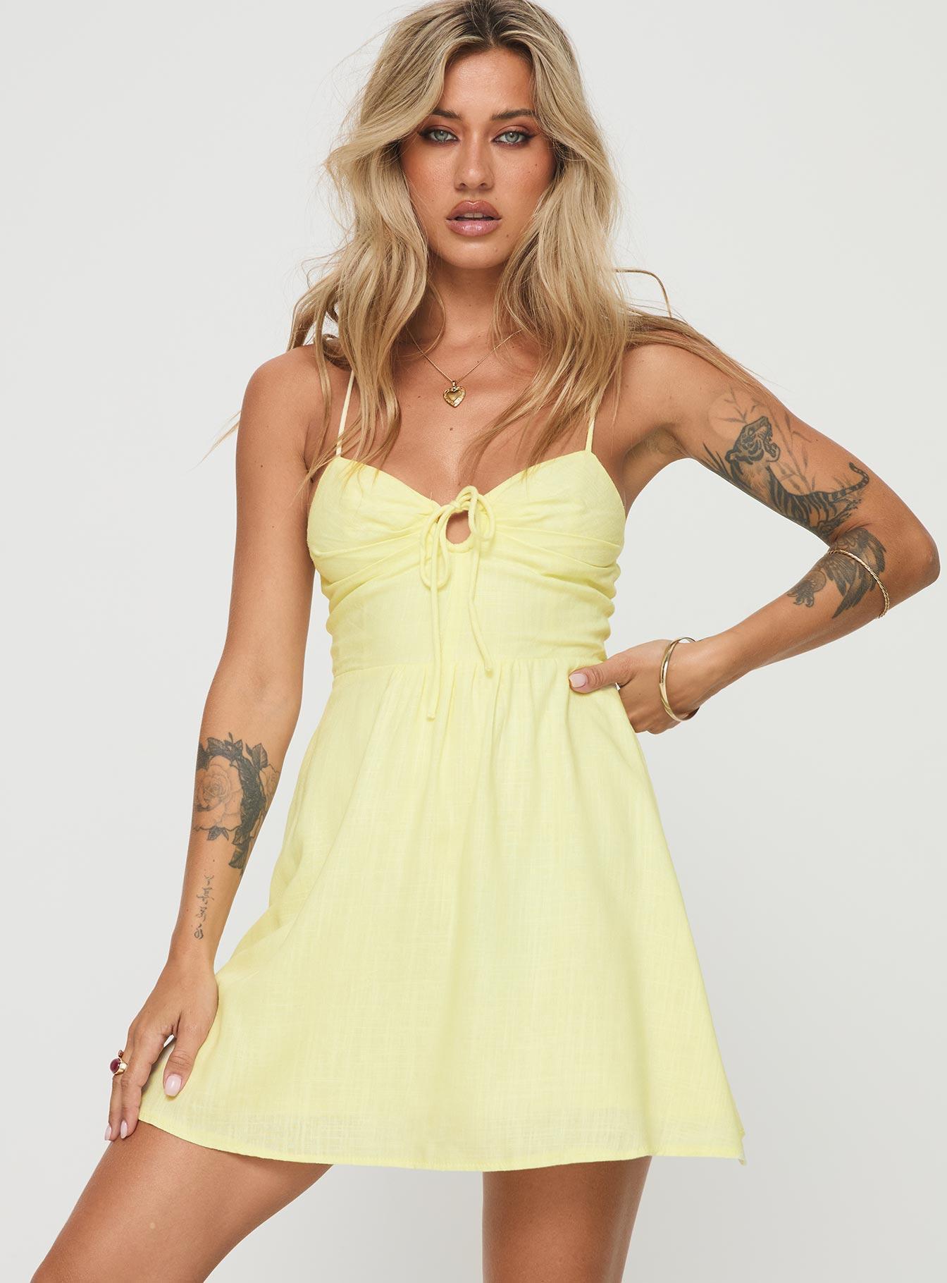 Tassos Mini Dress Lemon Product Image