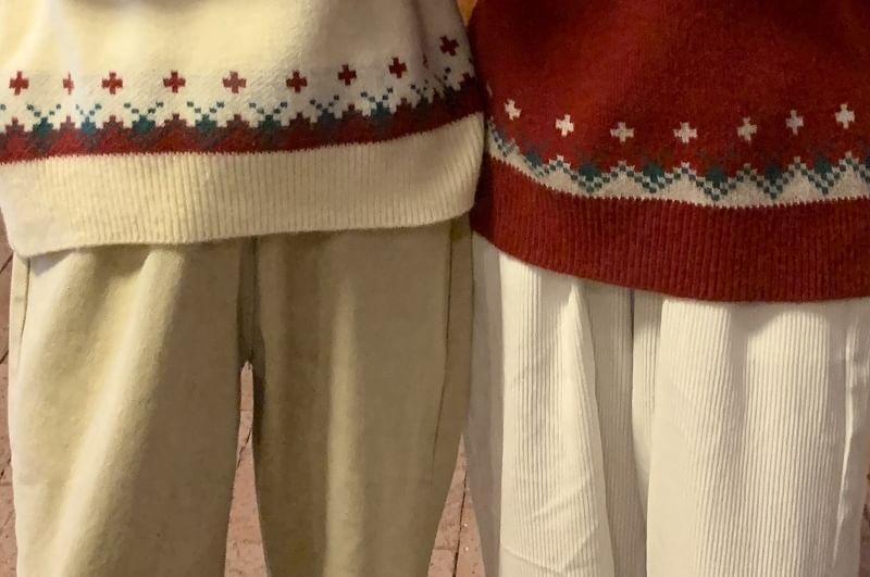 Mock Neck Patterned Sweater Product Image