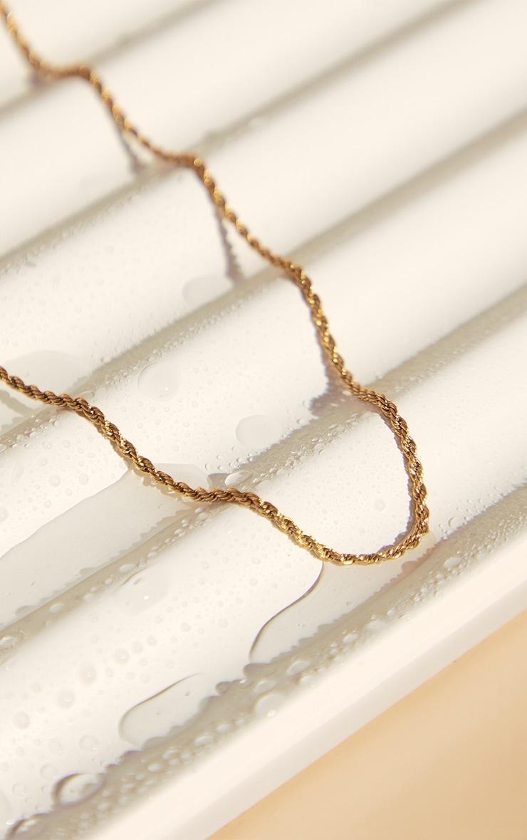 Gold Water Resistant Rope Twist Anklet Product Image