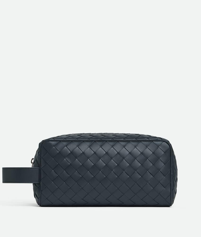 Men's Intrecciato Travel Pouch in Shadow/olive oil Product Image