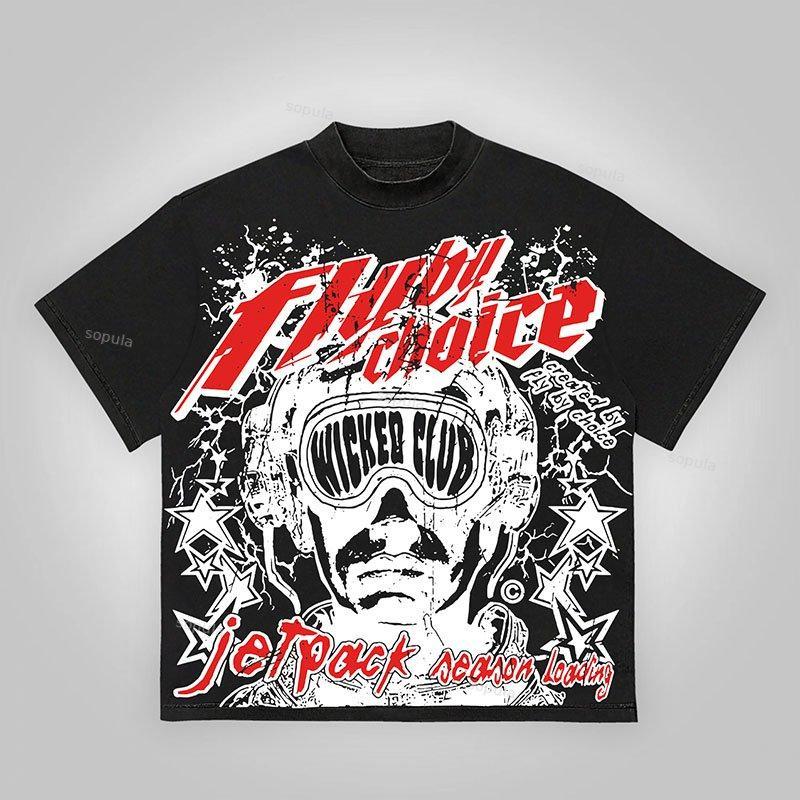 Vintage Fly By Choice Death In Red Graphic Cotton T-Shirt Product Image