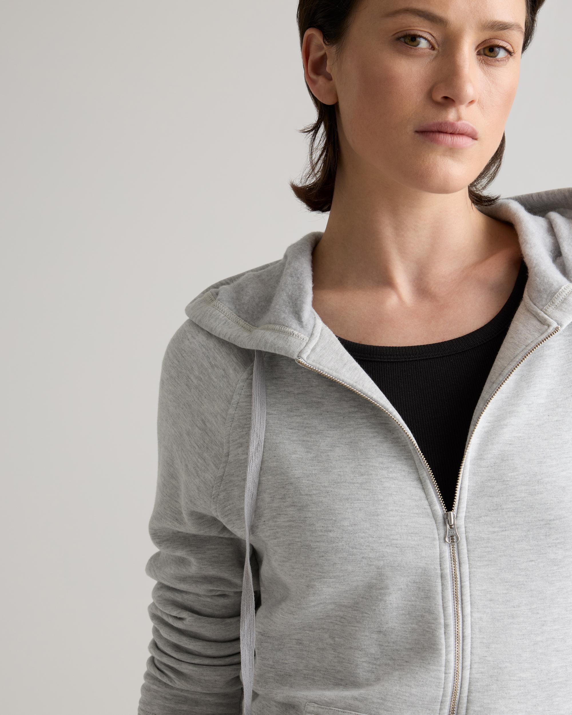 Quince | Women's SuperSoft Fleece Zip Up Hoodie Jacket Lenzing Modal Product Image