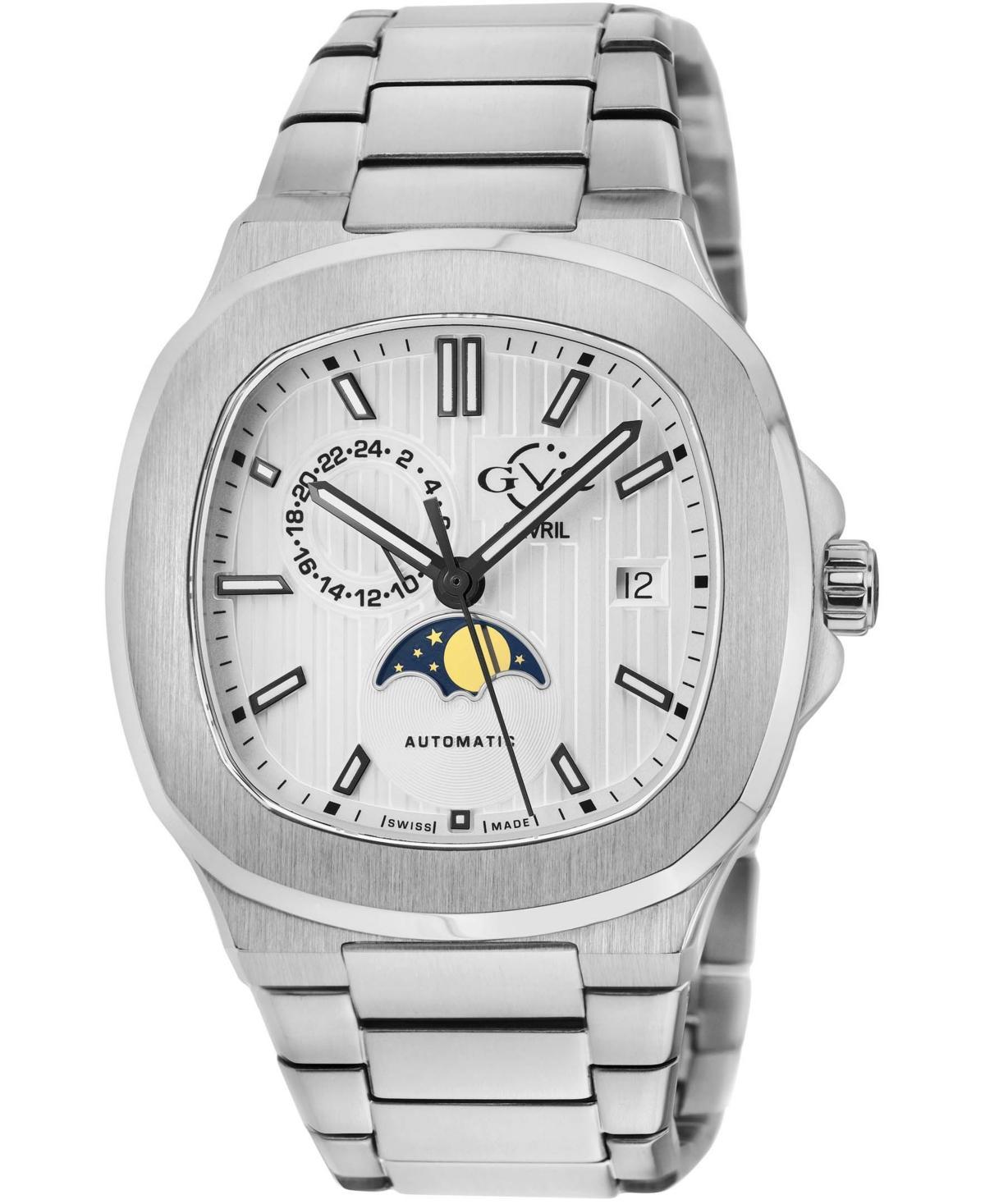GV2 by Gevril Mens Potente Swiss Automatic Silver-Tone Stainless Steel Watch 40mm Product Image
