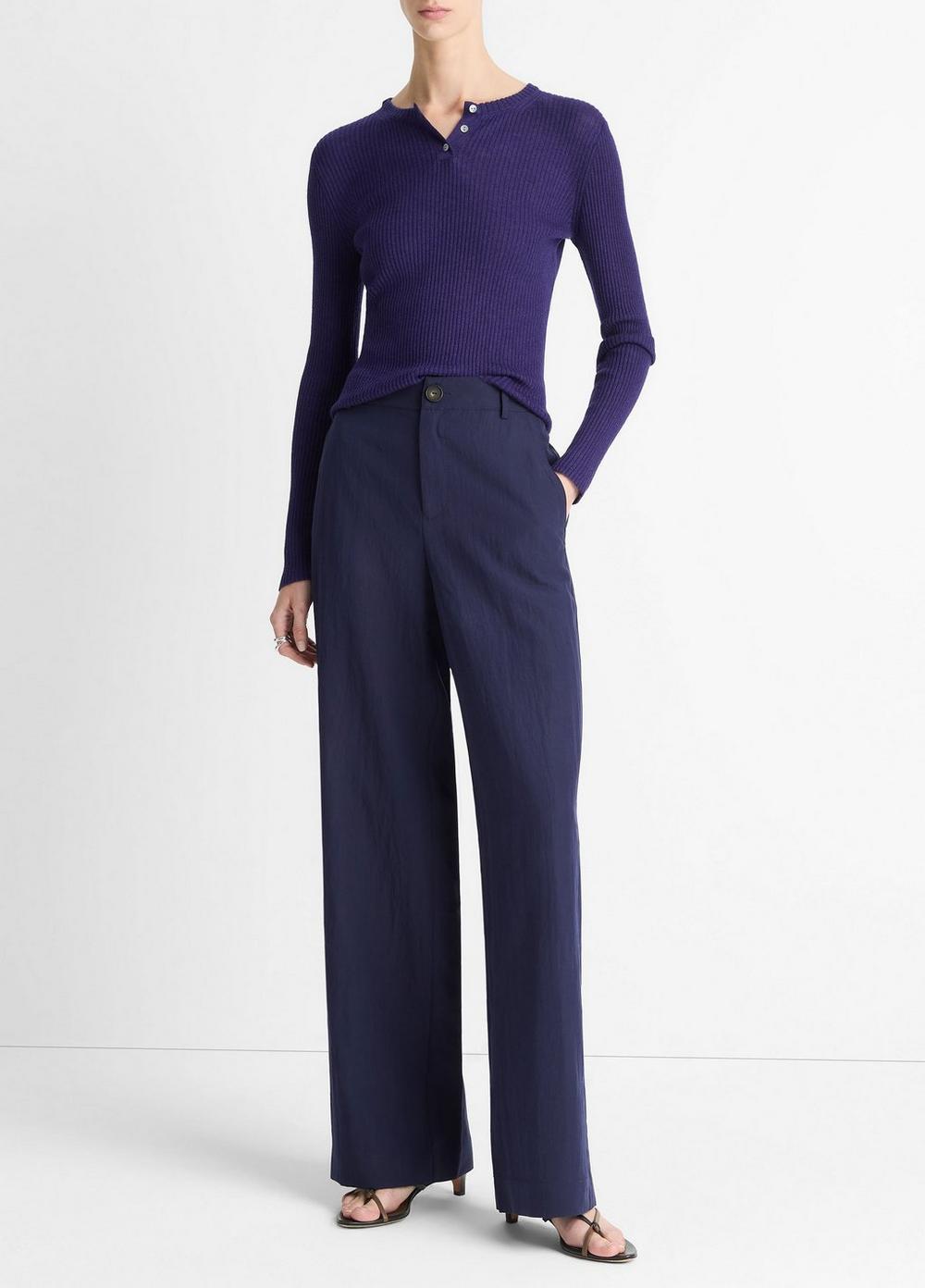 Textured Relaxed Wide-Leg Pant Product Image