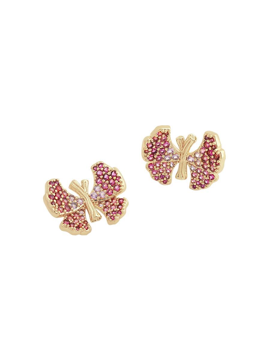 Anabel Aram Butterfly Pave Stud Earrings in 18K Gold Plated Product Image