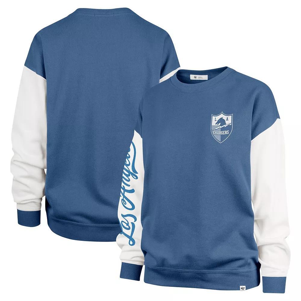 Women's '47  Powder Blue Los Angeles Chargers Double Header Rise Andie Pullover Sweatshirt, Size: XL, Light Product Image
