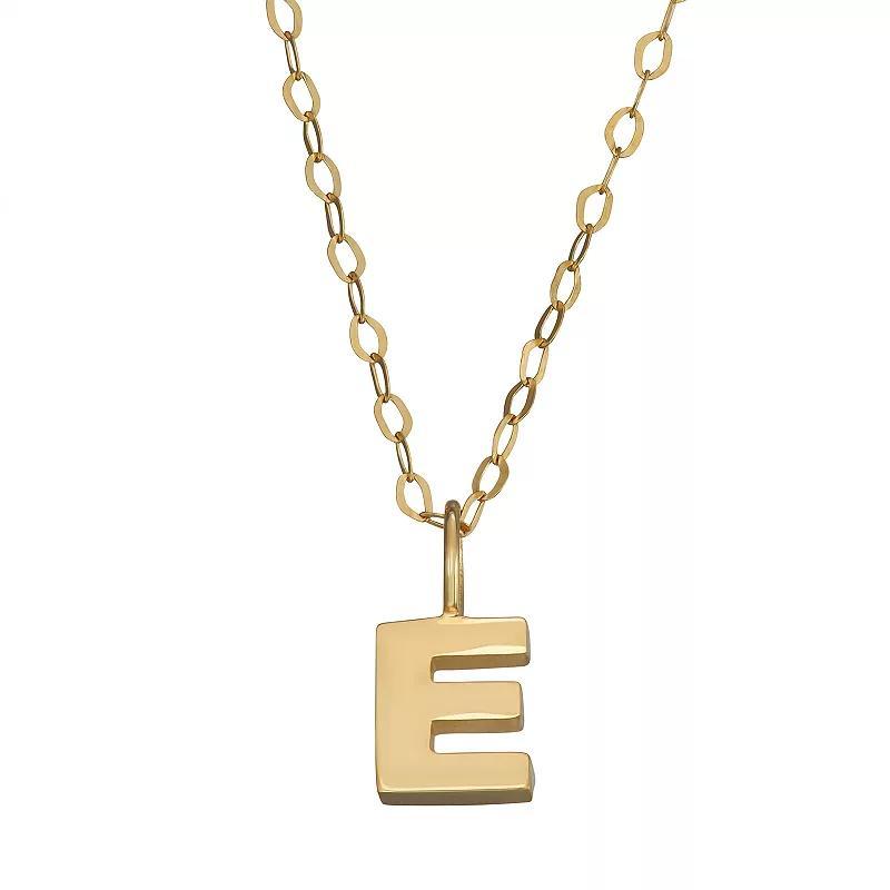 10K Gold Initial Pendant on 14K Gold Filled Chain, Womens Product Image