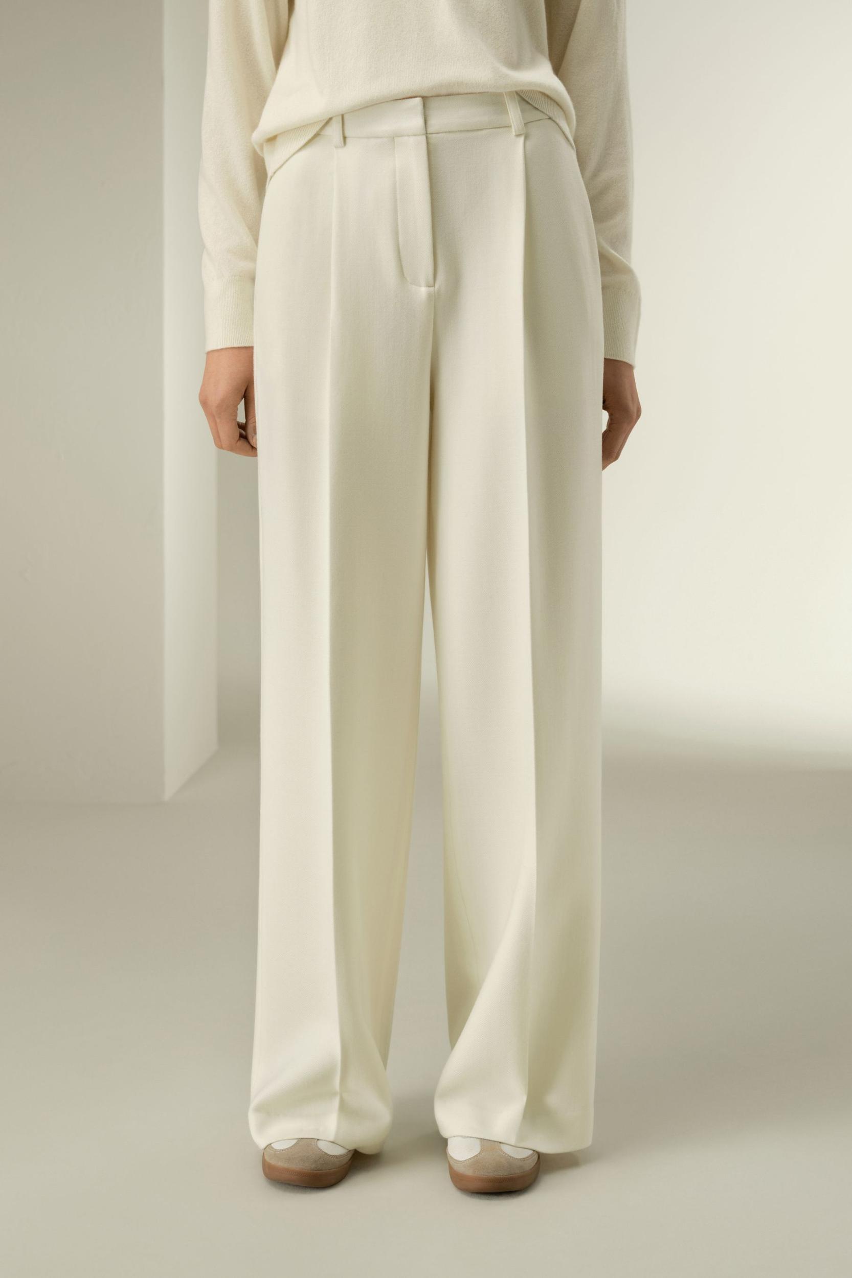 Silk-Wool Tweed Blend Trousers Product Image