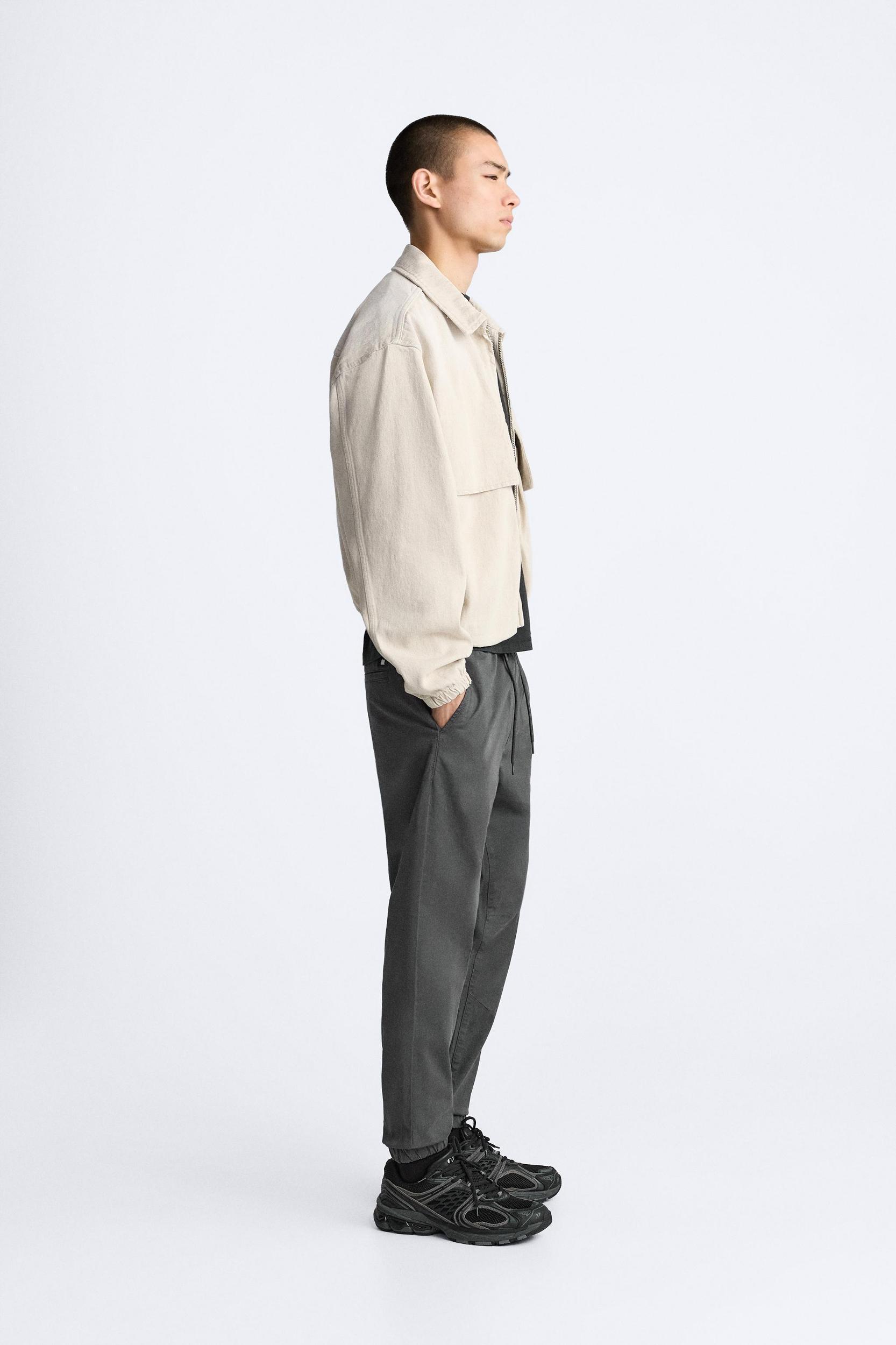 WASHED JOGGER-WAIST PANTS Product Image