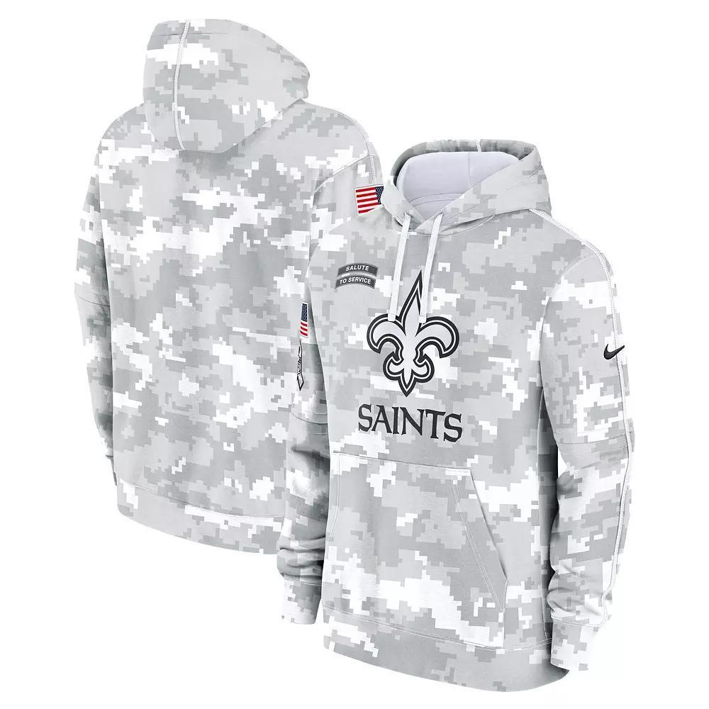 Men's Nike Arctic Camo New Orleans Saints 2024 Salute to Service Club Fleece Pullover Hoodie, Size: Small, Team Product Image