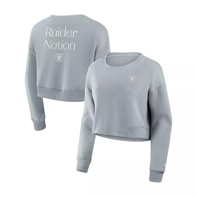 Women's Fanatics Mint Golden State Warriors Studio Tri-Blend Cropped Pullover Sweatshirt, Size: Small, Team Product Image