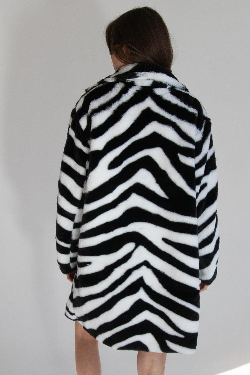 Faux Fur Knee Length Coat Product Image
